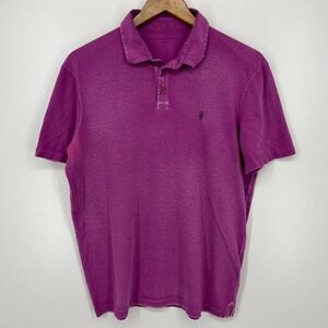 John‎ Varvatos Star USA Polo Shirt Men's M Purple Short Sleeve Cotton Logo
